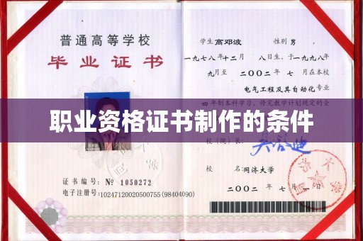 东凤职业资格证书制作的条件